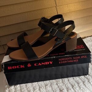Rock & Candy Black and Tan Women's Sandals